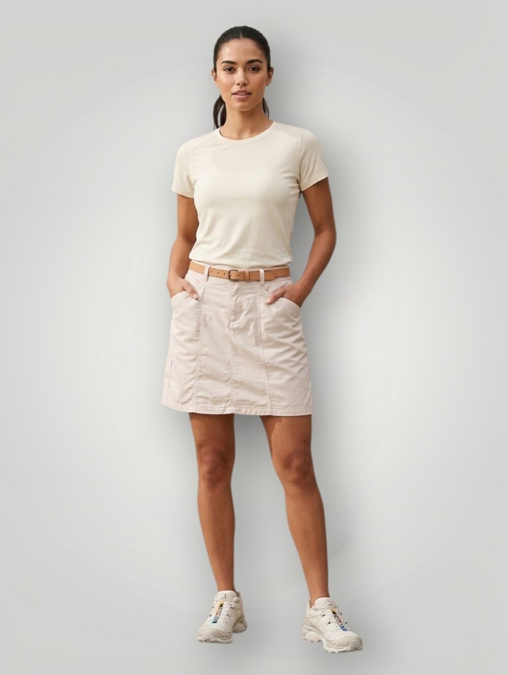 Fresh Produce White Skort Small Cotton Spandex Built-In Shorts A-Line Pickleball